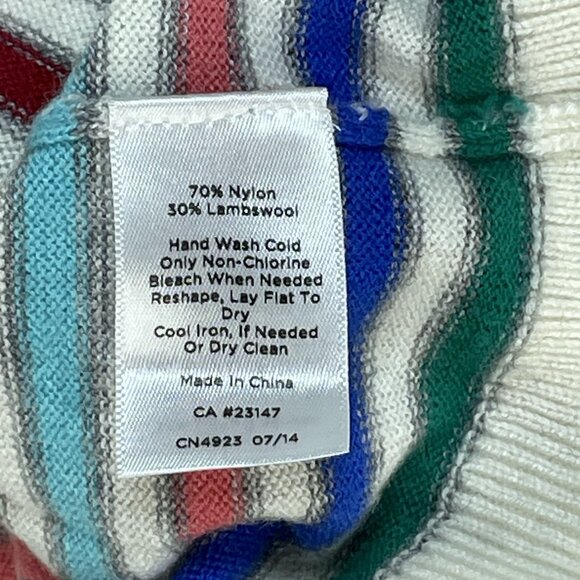 Talbots Sweater Womens Size M Medium Multicolor Stripe Lambswool Blend - Picture 6 of 6